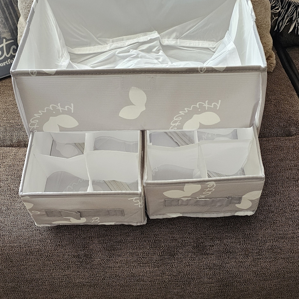 Gray Storage Box with Pattern Set Of 2 - Picture 4 of 12